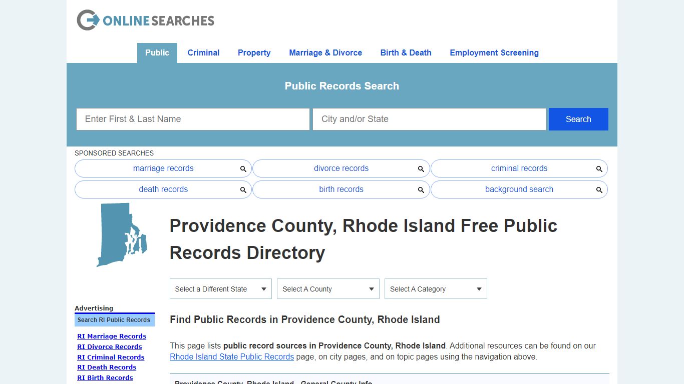 Providence County, Rhode Island Public Records Directory